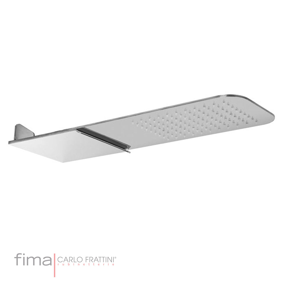 SHOWERHEAD ROUND EDGE STAINLESS STEEL RAIN & CASCADE FLOW - WALL MOUNT