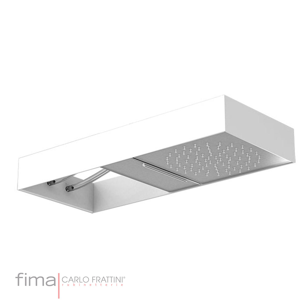 MOOVE SHOWERHEAD RAIN & CASCADE FLOW - MATT WHITE FRAME - WALL MOUNT