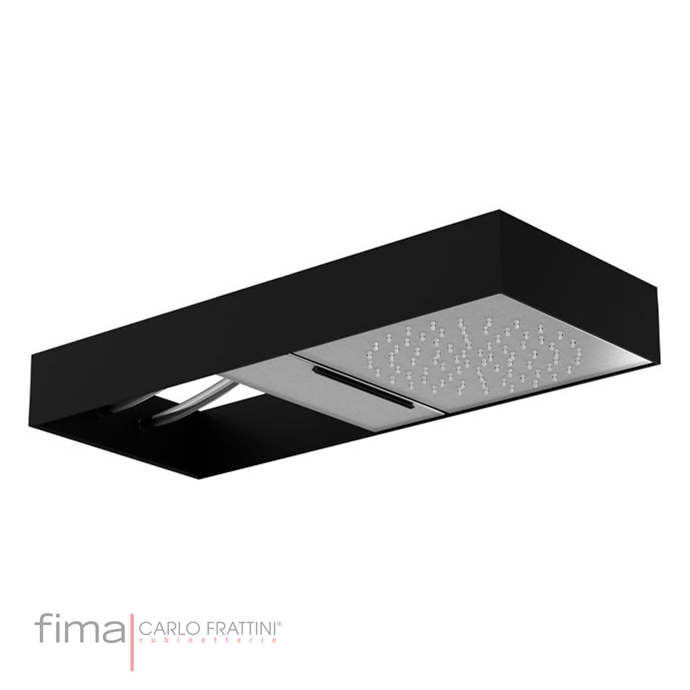 MOOVE SHOWERHEAD RAIN & CASCADE FLOW - MATT BLACK FRAME - WALL MOUNT