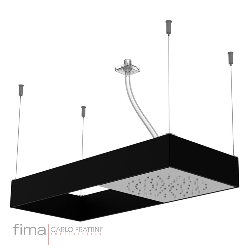 MOOVE SHOWERHEAD RAIN FLOW - MATT BLACK FRAME - CEILING MOUNT