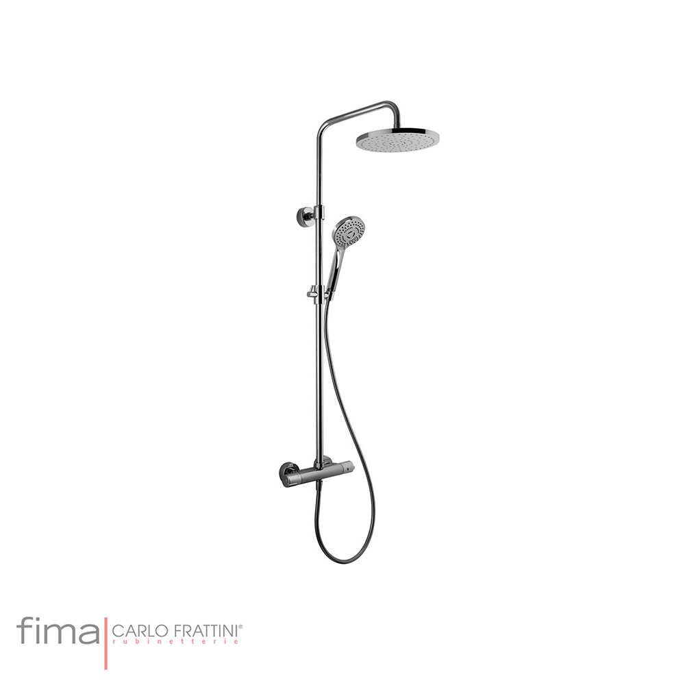 THERMOSTATIC SHOWER COLUMN INCL ROUND 3 JET H/SHOWER - ROUND ROSE