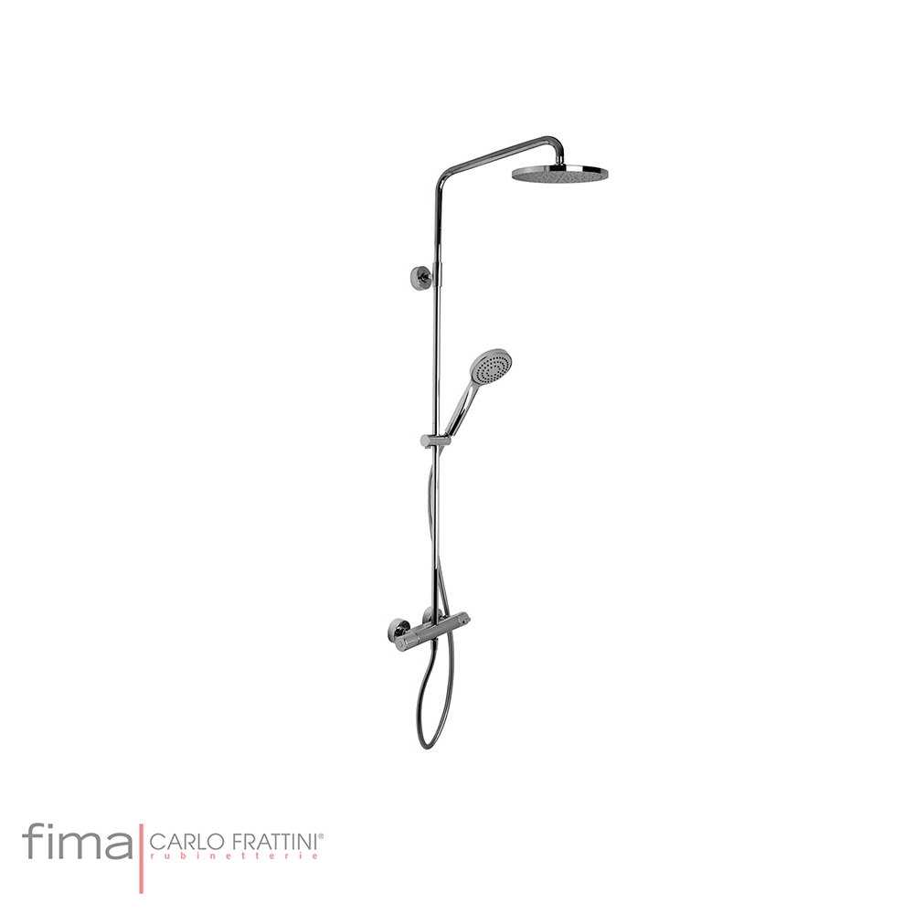 THERMOSTATIC SHOWER COLUMN INCL ROUND H/SHOWER - ROUND ROSE